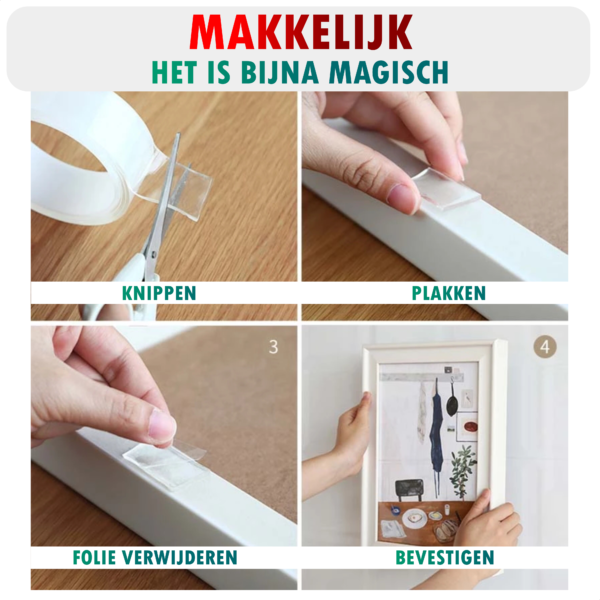 Dubbelzijdig Tape 10m x 10mm x 1mm - TENTA Ultimate Precision