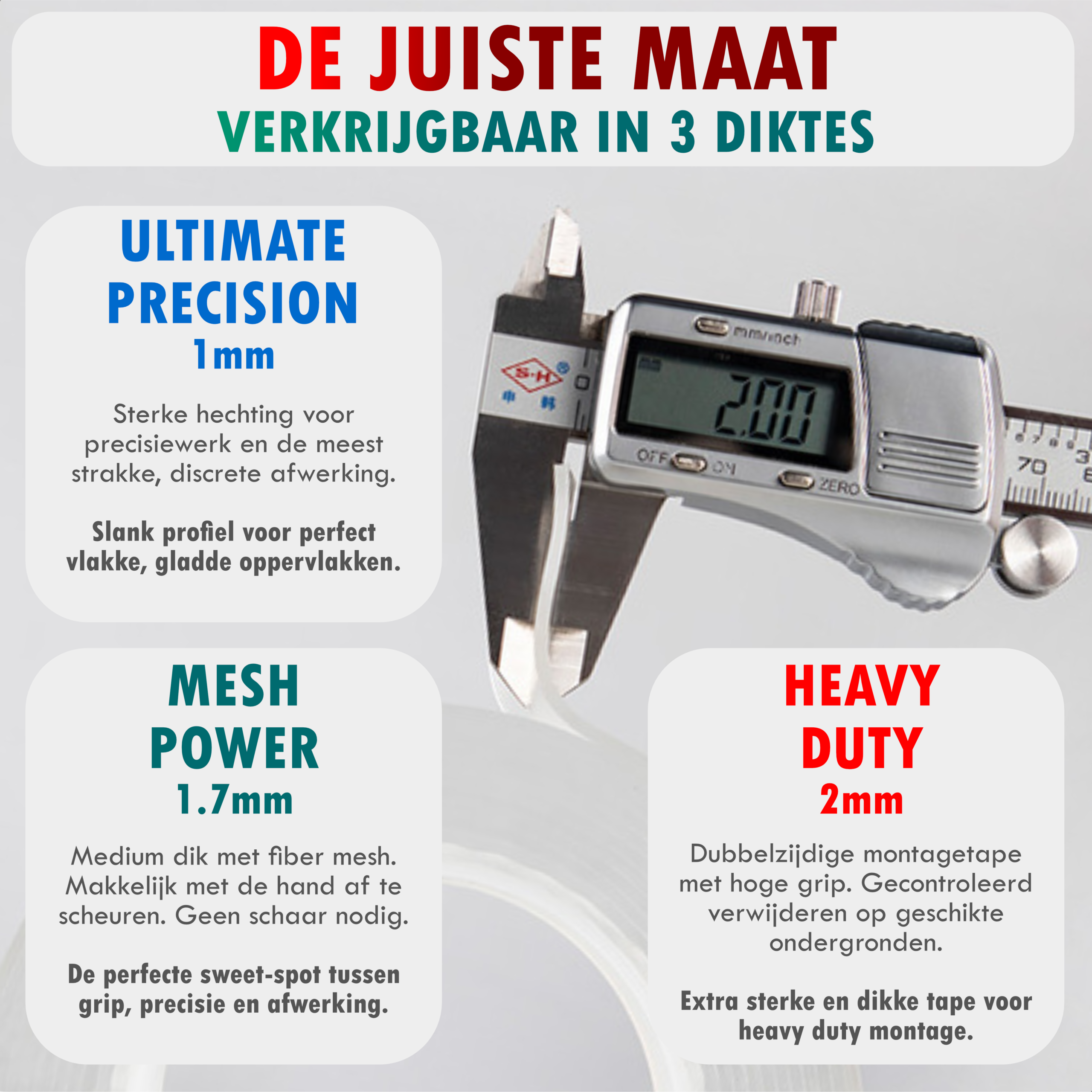 Dubbelzijdig Tape Extra Sterk 10m x 15mm - TENTA Mesh Power - Afbeelding 10