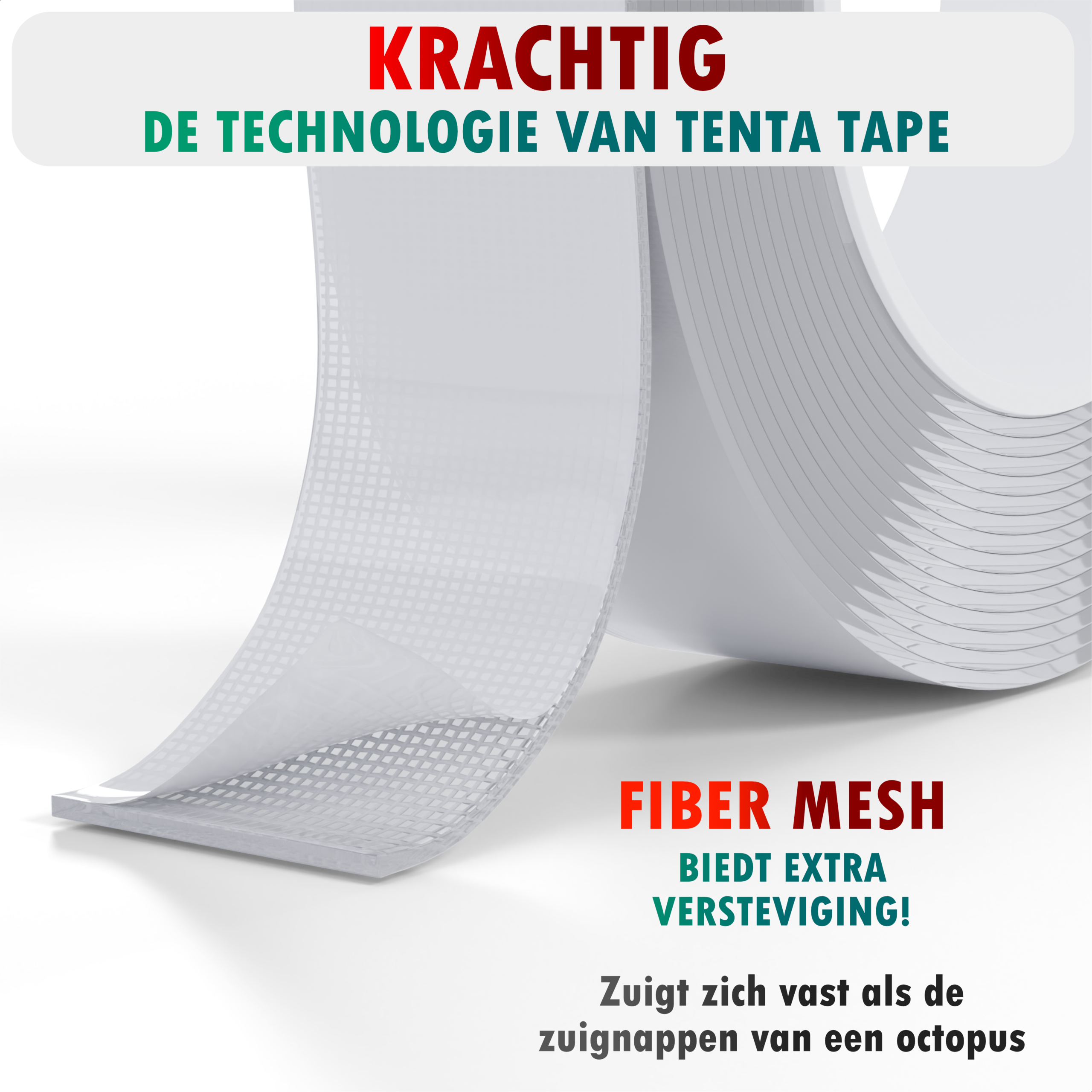 Dubbelzijdig Tape Extra Sterk 10m x 15mm - TENTA Mesh Power - Afbeelding 3